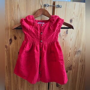 Old Navy red button down muslin dress with pockets, 3T
